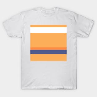 A fantastic jumble of Purple Navy, White, Sandy, Pale Orange and Orangeish stripes. T-Shirt